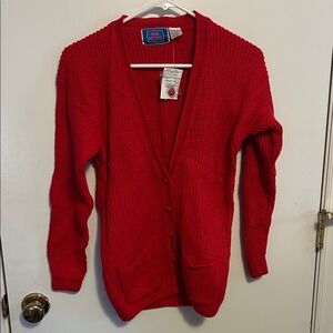 New Moves girls Red Knit cardigan Sweater size large 14/16